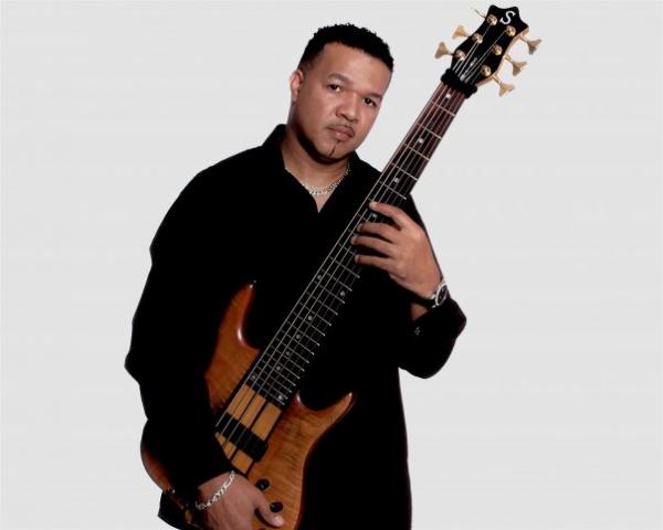 My great teacher Sam with his vintage elite 6 rare find Bass