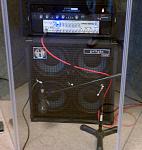 My rig.  Hanging out in the studio.  Genz Benz Shuttlemax 6.0, Symetrix 501 Comp, SWR Golight 4x10 4 ohm