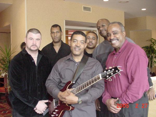 Dave Gladding - Drums (far left)
Wake Campbell - Sax
Ronny Smith - Guitar (with guitar)
Trendle Thomas - Keys
Chris Rhodes - Bass 
Randy Dennis - Jazz Radio DJ and Host (maroon shirt)